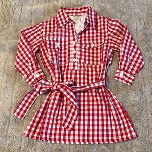 Prodoh Red and White Checkered Fishing Dress Size 2T